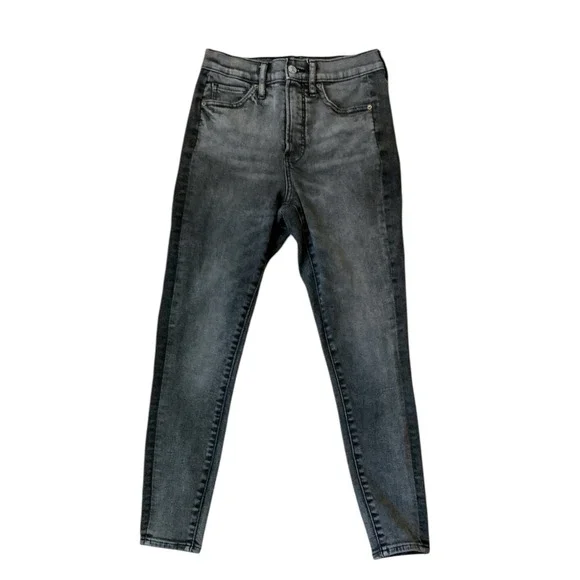 Express Conscious Edit High Rise Skinny Jeans Grey Two Tone Side Stripe 4R - Picture 2 of 5